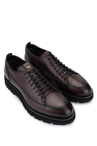 Tamer Tanca Franceschetti Men's Genuine Leather Brown Casual Shoes