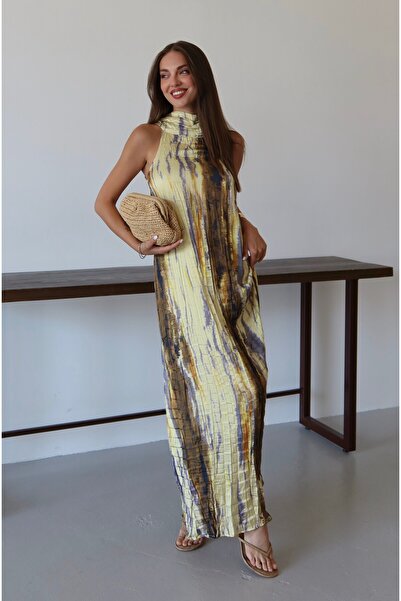 Laluvia Sárga csipkés gombos ruha - 251059