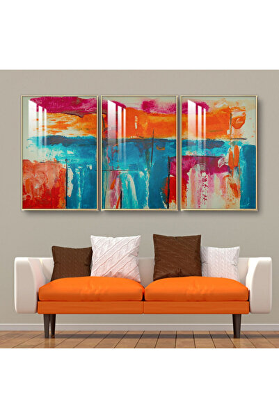 4gdran ثلاث لوحات جدارية خشبية مع برواز خشبي شامبين و طبقة من الاكريلك الشفاف