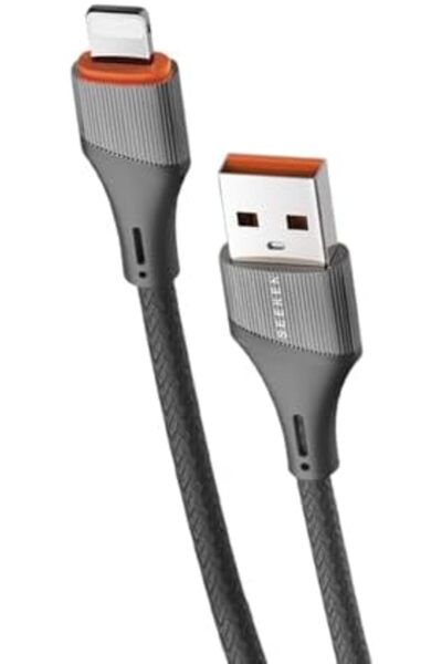 seeken كابل شحن IOS ٣٠ واط، بطول ٢ متر، من Lightning إلى Type-C - رمادي | شحن سريع | كابل مضفر | ممتاز