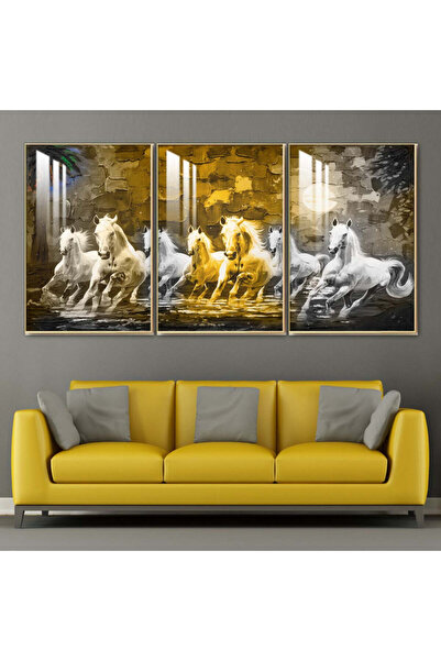 4gdran ثلاث لوحات جدارية خشبية مع برواز خشبي شامبين و طبقة من الاكريلك الشفاف