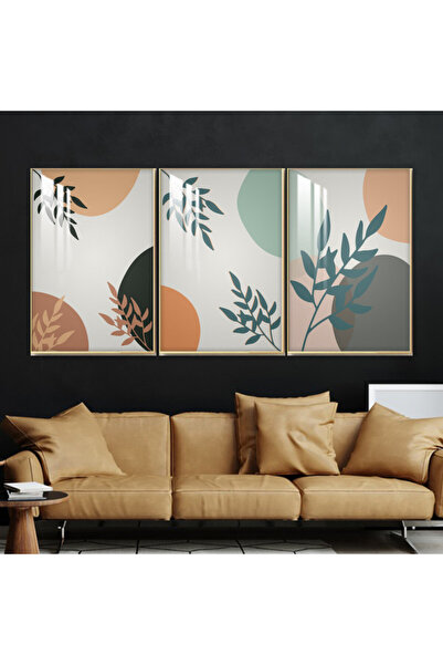 4gdran ثلاث لوحات جدارية خشبية مع برواز خشبي شامبين و طبقة من الاكريلك الشفاف