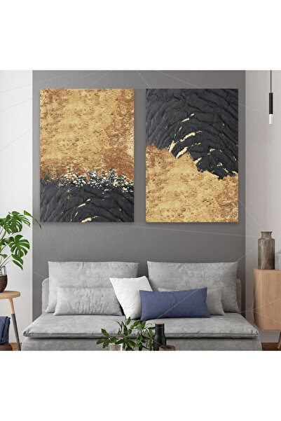 SND لوحة قماشية ثنائية بتصميم مودرن مع برواز خشبي مخفي