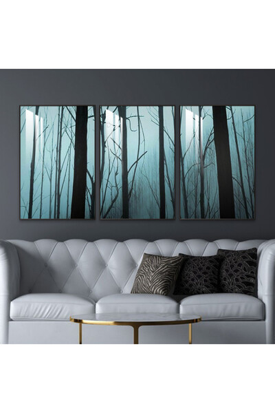 SND ثلاث لوحات جدارية خشبية مع برواز خشبي شامبين و طبقة من الاكريلك الشفاف