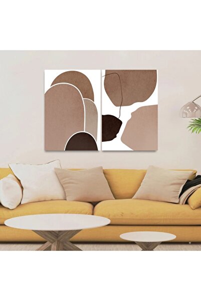 Marktna لوحة قماشية ثنائية بتصميم الفن البوهيمي مع برواز خشبي مخفي