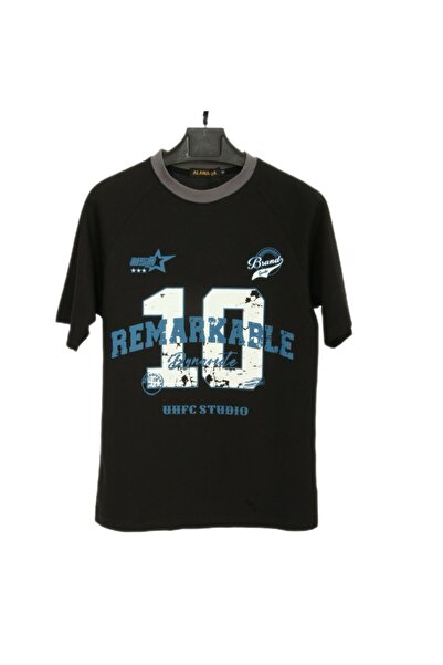 ALANAQA تيشرت ولادي اوفر سايز للجنسين من عمر 3 - 13 سنة