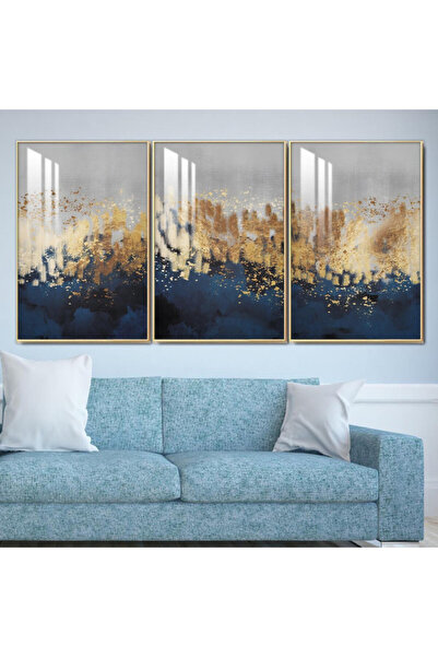 SND ثلاث لوحات جدارية خشبية مع برواز خشبي شامبين و طبقة من الاكريلك الشفاف