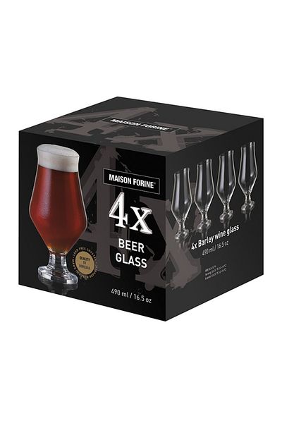 MAISON FORINE Set 4 pahare bere cu picior 490ml, Barley
