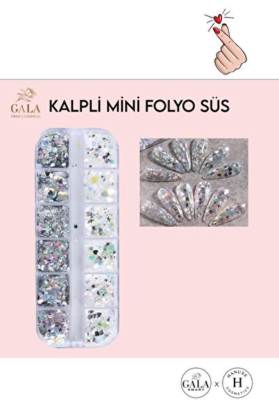 gala smart Kalpli Mini Folyo Sim Süs Seti 12 Li