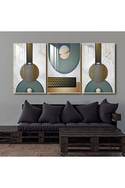 4gdran ثلاث لوحات جدارية خشبية مع برواز خشبي فضي و طبقة من الاكريلك الشفاف