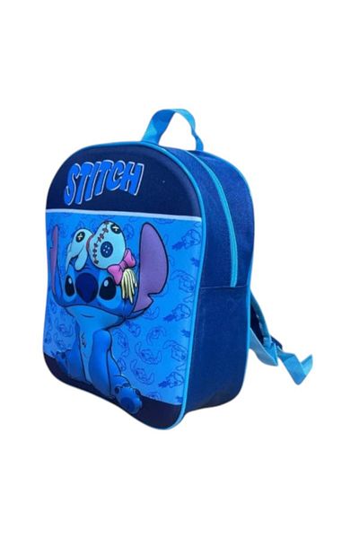 Stitch Ghiozdan Copii 3d, 30x26x10 Cm, Albastru, Bretele Ajustabile,