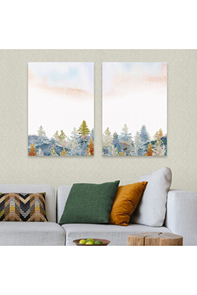 Marktna لوحة قماشية ثنائية بتصميم مودرن مع برواز شامبين مجوف