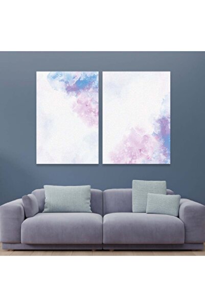 SND لوحة قماشية ثنائية بتصميم مودرن مع برواز فضي مجوف