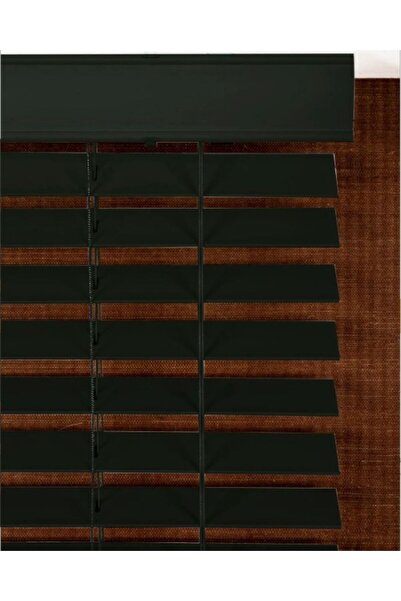 DekoStor Yeşil TRW Serisi (TRW 135) Ahşap Görünümlü Jaluzi Perde Yeşil Rengi 50mm (en X Boy )