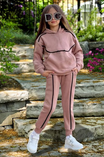 Fox Moda Girl's Hundred Percent Cotton Hooded Double Bottom Top Set