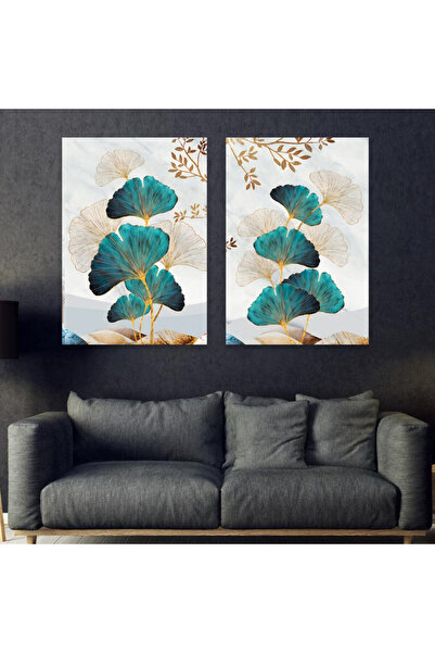 SND لوحة قماشية ثنائية بتصميم وردة مع برواز خشبي مخفي