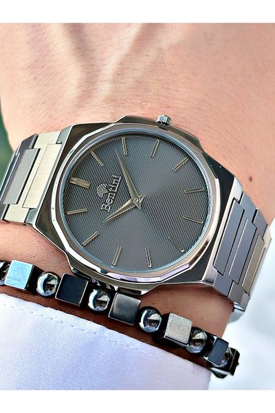 Bentini Men's Wrist Watch – Steel Band, Waterproof, 2-Year Warranty, Gift Bracelet