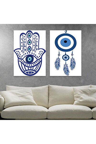 Marktna لوحة قماشية ثنائية بتصميم مودرن مع برواز شامبين مجوف