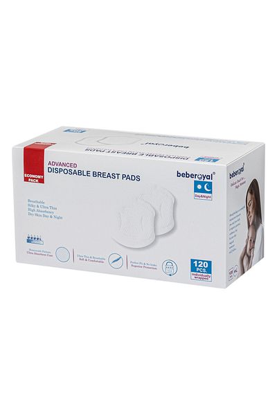Beberoyal Tampoane pentru san super absorbante ambalate individual, 120 bucati, BR