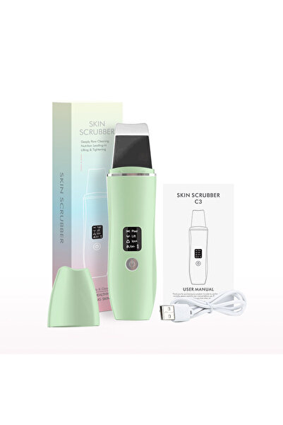 Choice4 جهاز تنظيف البشرة بالموجات فوق الصوتية الأخضر، تقشير وإزالة الرؤوس ال...