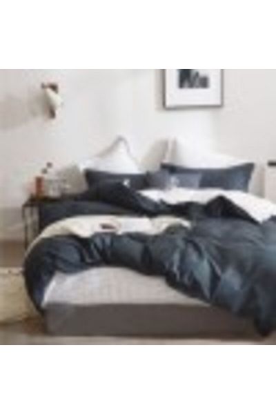 Pucioasa Double bed set, percale with checkered design, 100% cotton, duvet cover 200x230cm