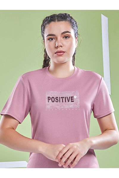 Technosport By Styli Graphic Print Crew Neck Short Sleeve Top