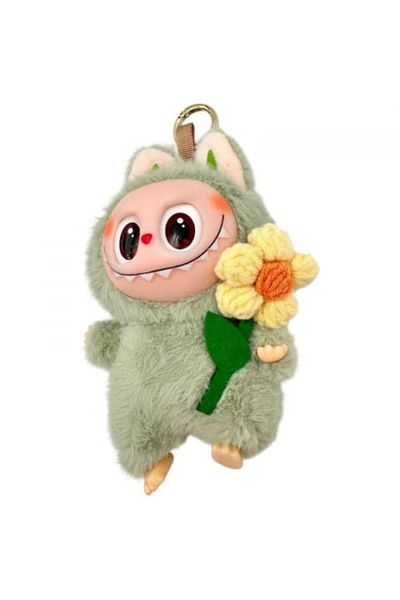 BaoBao Labubu Plus 18cm with Flower – Fluffy Plush Toy, Pastel Colors