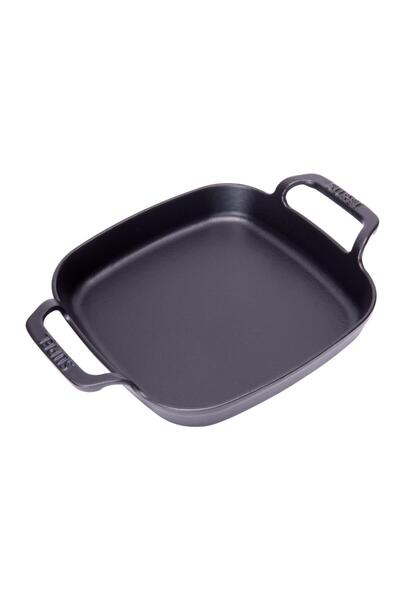 Sürel Square Flat Sahan Matte Black 22 cm