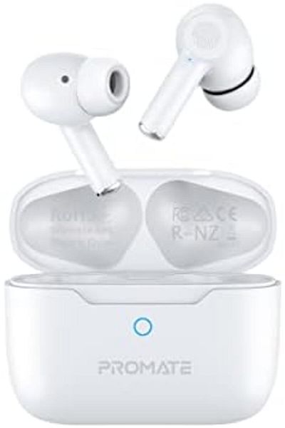 Promate Bluetooth Earbuds, Wireless Active Noise Cancelling Headphones with IntelliTouch Control, 25