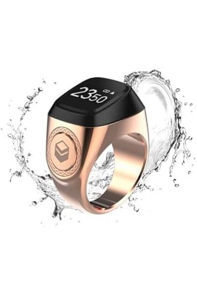iqibla Smart Tasbih Zikr Ring- Muslim Prayer- Prayer Timing Reminder (20MM Metal, Rose Gold)