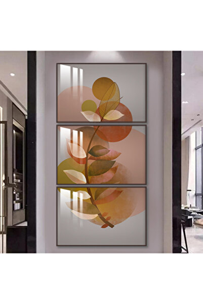 4gdran ثلاث لوحات جدارية خشبية مع برواز خشبي شامبين و طبقة من الاكريلك الشفاف