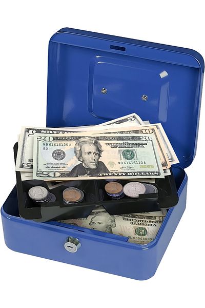 rexa Portable Steel Cash Safe Box Petty Cash Tin Lockable Cash Money Safe Security Box 15 x 12 x 8cm