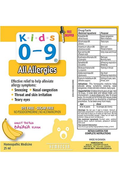KIDS 09 Kids 0 - 9 Allergy 25ml