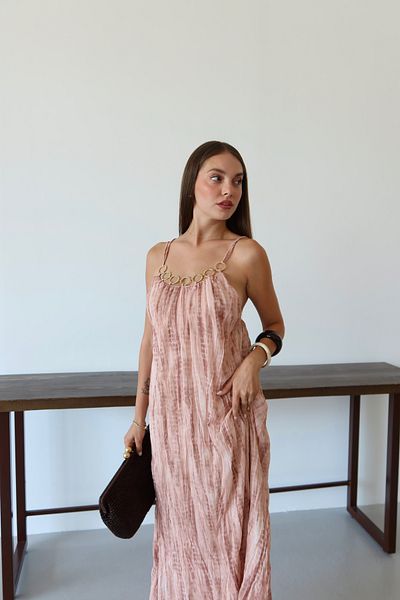 Laluvia Kleid mit Puderkragen-Accessoires – 251078