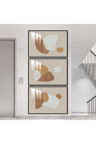 SND ثلاث لوحات جدارية خشبية مع برواز خشبي اسود و طبقة من الاكريلك الشفاف