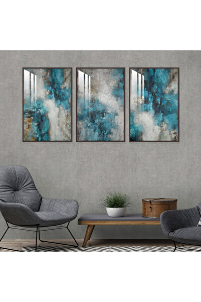 4gdran ثلاث لوحات جدارية خشبية مع برواز خشبي شامبين و طبقة من الاكريلك الشفاف