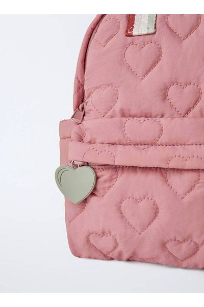 MintTasarımButik Pink Soft Kindergarten Nursery Nest Backpack with Heart
