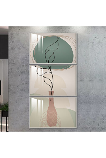 4gdran ثلاث لوحات جدارية خشبية مع برواز خشبي فضي و طبقة من الاكريلك الشفاف