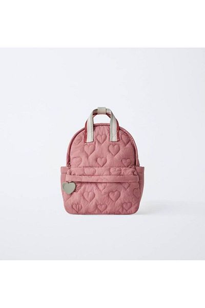 MintTasarımButik Pink Soft Kindergarten Nursery Nest Backpack with Heart