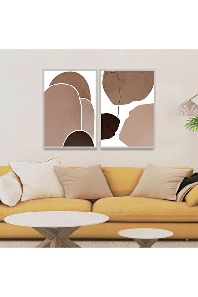 SND لوحة قماشية ثنائية بتصميم الفن البوهيمي مع برواز فضي مجوف