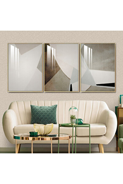 SND ثلاث لوحات جدارية خشبية مع برواز خشبي فضي و طبقة من الاكريلك الشفاف