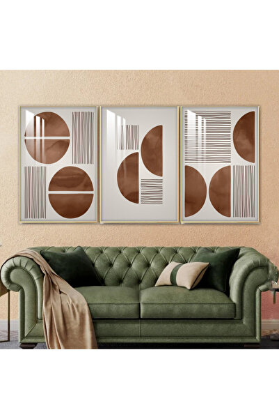 SND ثلاث لوحات جدارية خشبية مع برواز خشبي فضي و طبقة من الاكريلك الشفاف