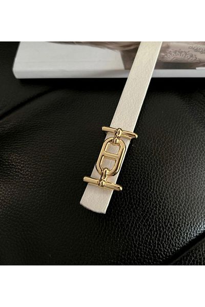 Lydie's Thin Women's Belt with Gold Buckle, Trouser Belt, Shirt Belt, Jacket Belt