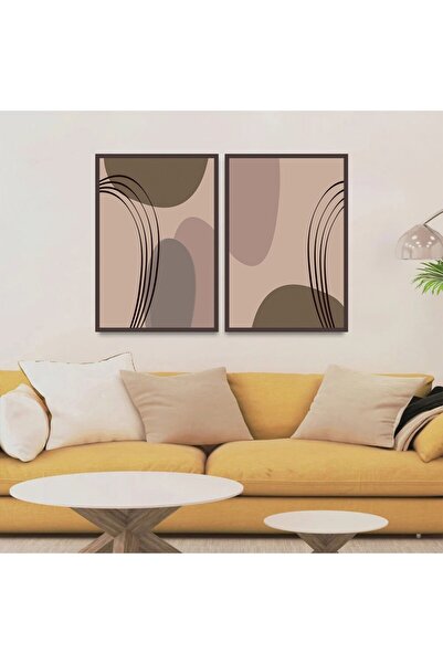 Marktna لوحة قماشية ثنائية بتصميم الفن البوهيمي مع برواز شامبين مجوف