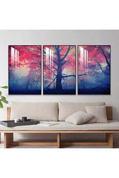 SND ثلاث لوحات جدارية خشبية مع برواز خشبي شامبين و طبقة من الاكريلك الشفاف