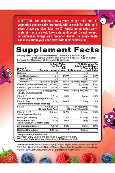 Nature's Truth Kids Multivitamin Gummies with Probiotics