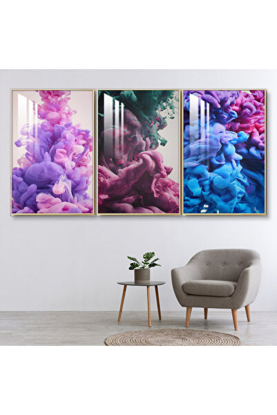 4gdran ثلاث لوحات جدارية خشبية مع برواز خشبي شامبين و طبقة من الاكريلك الشفاف