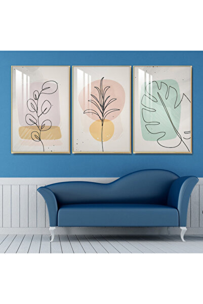 4gdran ثلاث لوحات جدارية خشبية مع برواز خشبي شامبين و طبقة من الاكريلك الشفاف