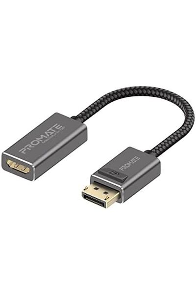 Promate DisplayPort to HDMI Adapter, Ultra HD 4k Male to Female DP to HDMI Converter Video Display C