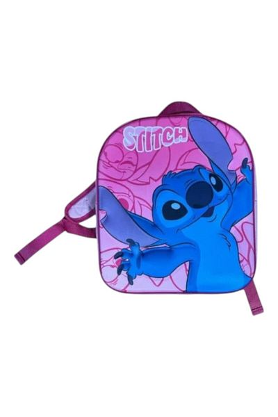 Stitch 3D Children's Backpack, 30x26x10 Cm, Pink, Adjustable Straps,